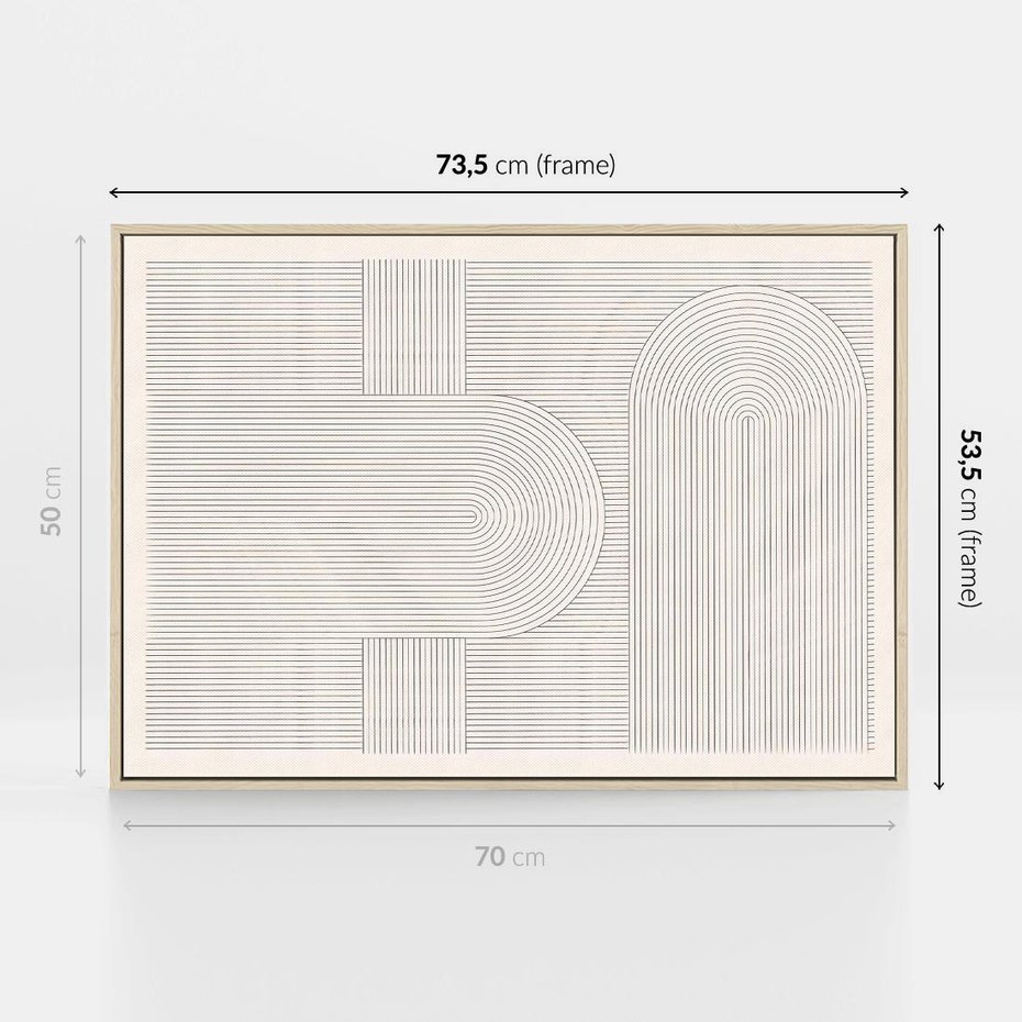 Obraz w ramie 70x50 - Geometryczna Elegancja Mid Century - mid century, minimalizm - rama drewno