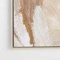 Obraz w ramie 70x50 - Elegancja w Złocistym Chaosie - złoto beż, abstrakcja - rama drewno