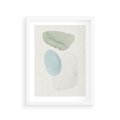 Plakat w ramie 30x40 - Akwarelowa Symfonia Natury - abstrakcyjne delikatne plamy, akwarelowe - rama biała