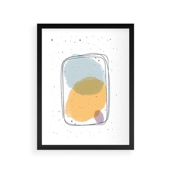 Plakat w ramie 30x40 - Wibracje Linii - abstrakcyjna kompozycja, jak ręcznie malowana - rama czarna