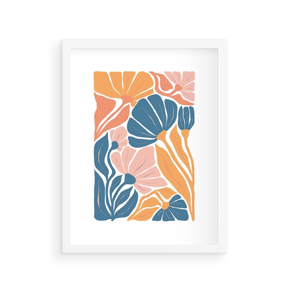 Plakat w ramie 30x40 - Migotliwe Marzenia - kwiaty, rośliny - rama biała