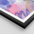 Plakat w ramie 30x40 - Rozbijające Plamy - abstrakcyjny plakat, pastelowe kolory - rama czarna