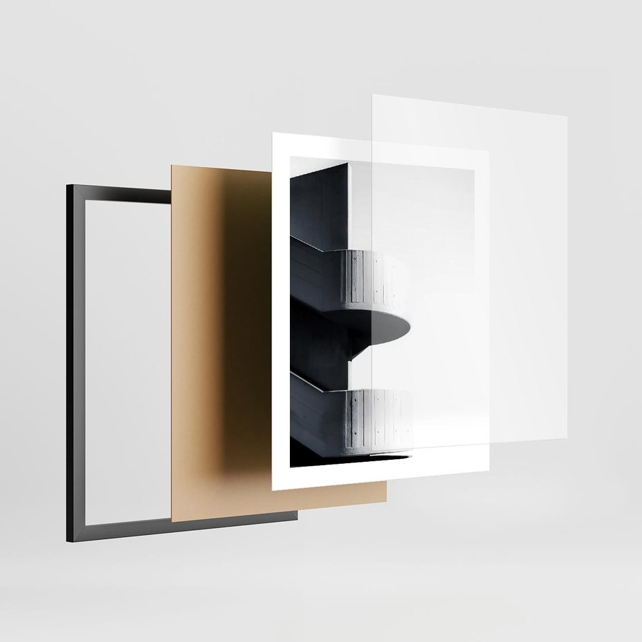 Plakat w ramie 40x50 - Elegancja Współczesności - architektura, nowoczesne formy - rama czarna