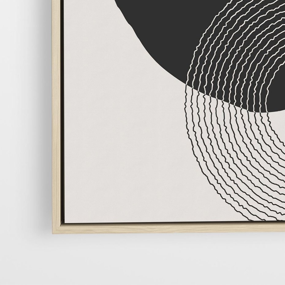 Obraz w ramie 50x50 - Migotliwa Opowieść - abstrakcyjna kompozycja, okręgi - rama drewno