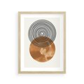 Plakat w ramie 30x40 - Taniec Okręgów - boho obraz, geometria - rama drewno