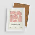 Plakat w ramie 50x70 - Nowoczesna Miłość - nowoczesna grafika, pastelowe kolory - rama biała