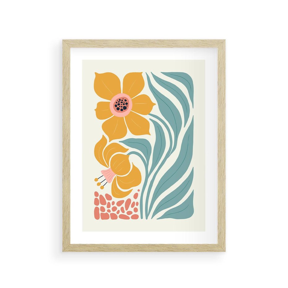 Plakat w ramie 30x40 - Pastelowa Piękność - nowoczesna sztuka, plakat - rama drewno