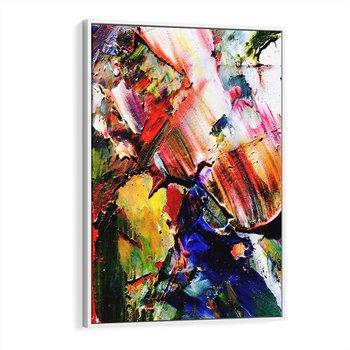 Obraz w ramie 70x100 - Szalejące ognie kolorów - abstrakcja, farby olejne - rama biała