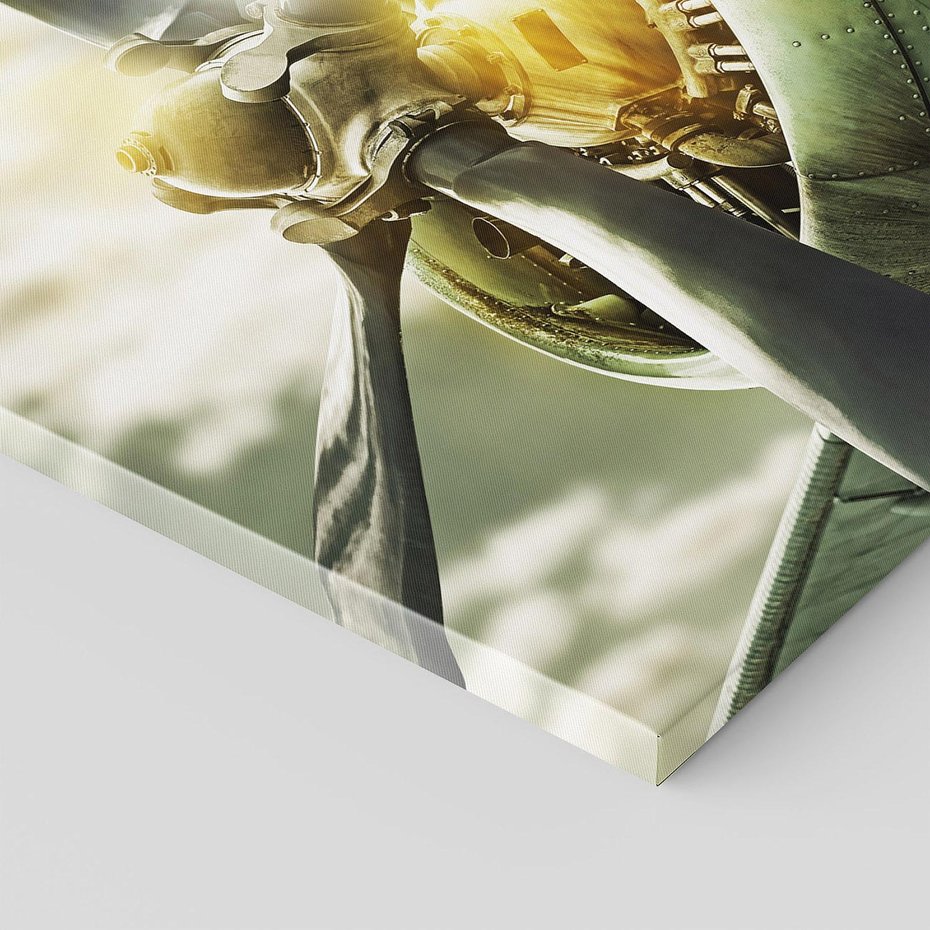 Obraz na płótnie 100x70 - Symbole wojskowych czasów - samolot, śmigło