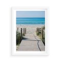 Plakat w ramie 50x70 - Żywa Natura - plaża, morze - rama biała