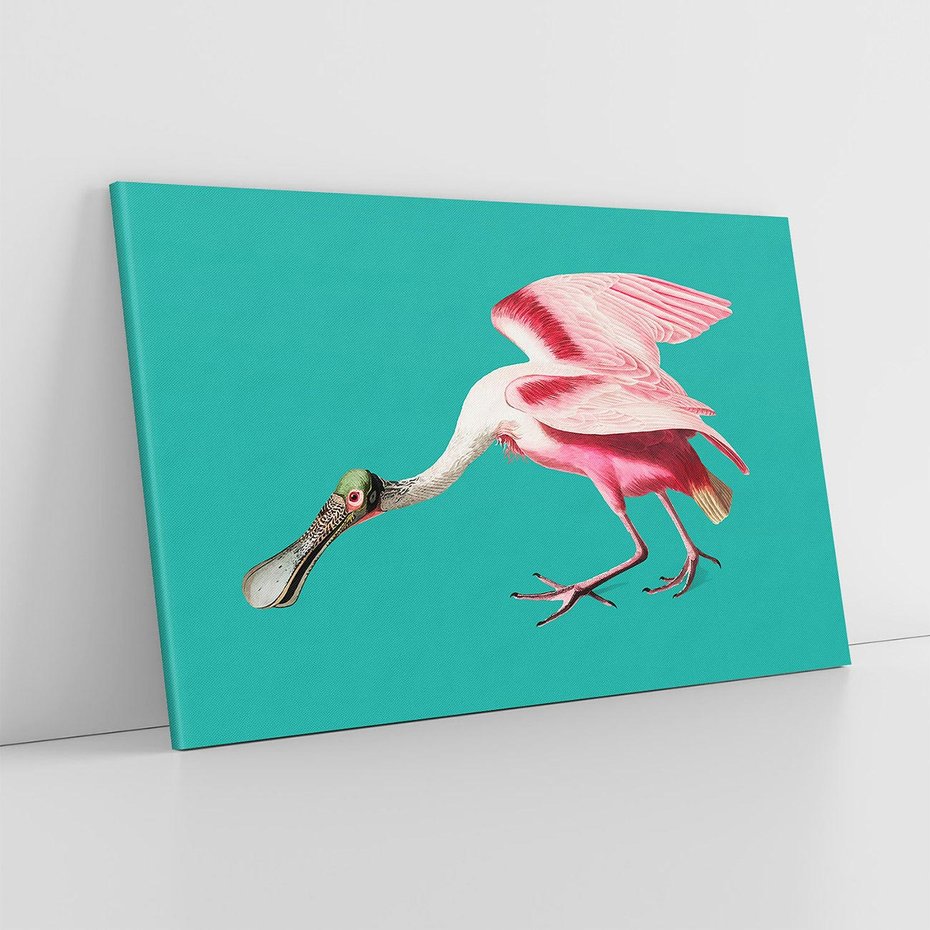 Obraz na płótnie 70x50 - Różowy Ptak Wyobraźni - różowy ptak, wyobraźnia