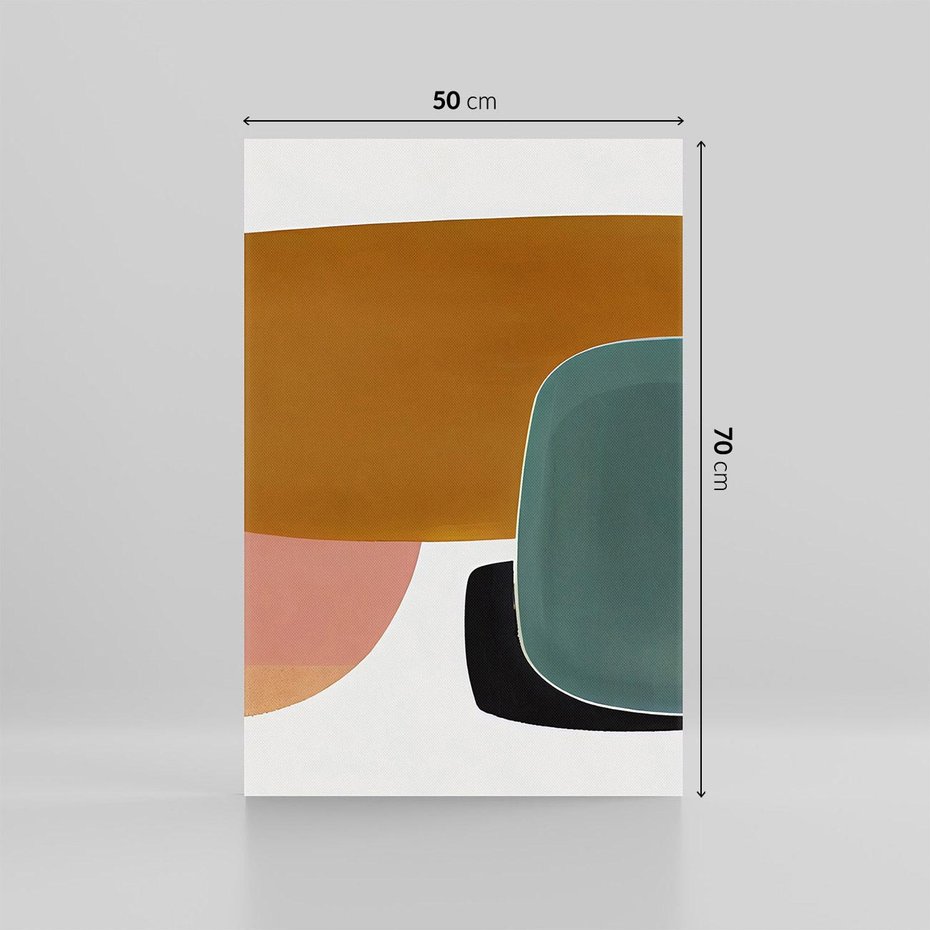 Obraz na płótnie 50x70 - Emocje w akwarelach - geometryczne dziwne kształty, turkusowy