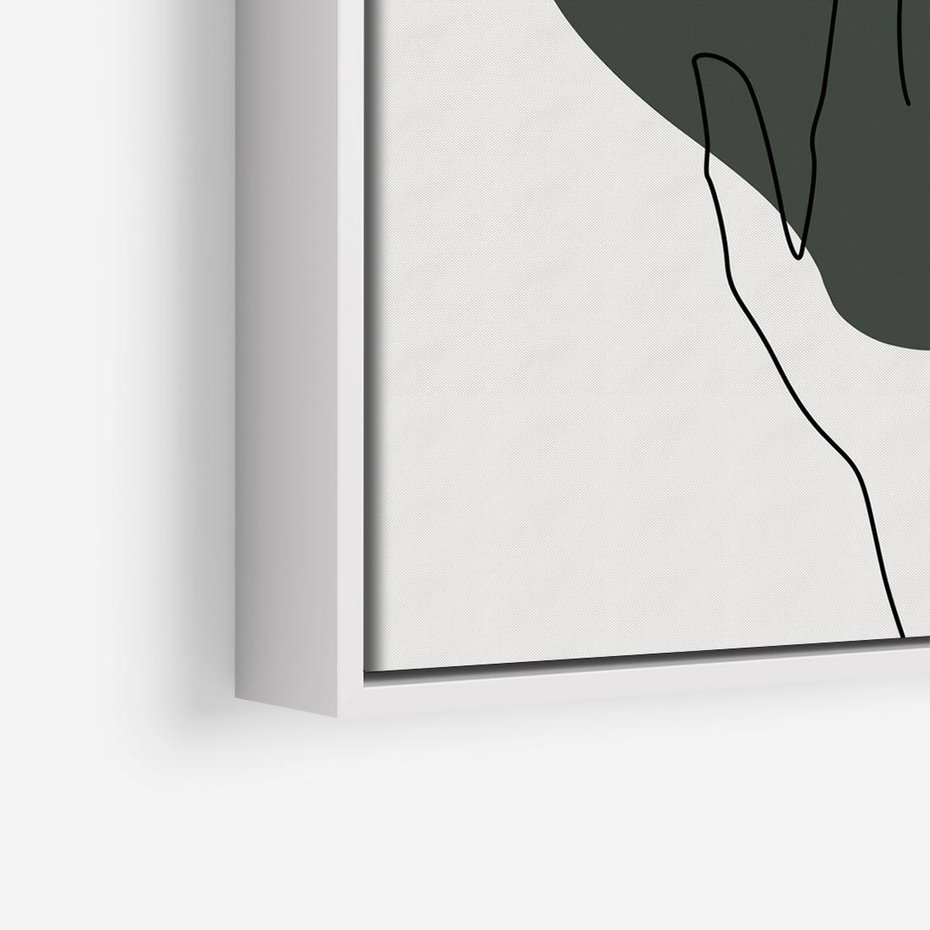 Obraz w ramie 50x50 - Bezczasowe Echo - szkic jedną linią, one line - rama biała