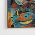 Obraz w ramie 80x80 - Migotliwe Przesunięcia Konturów - abstrakcyjny obraz, sztuka abstrakcji - rama drewno