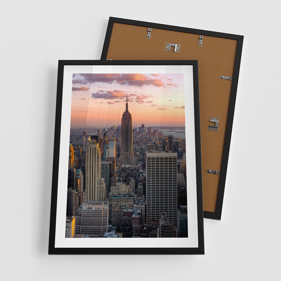 Plakat w ramie 50x70 - Nowojorskie Wieżowce - Nowy York, wieżowce - rama czarna
