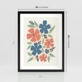 Plakat w ramie 30x40 - Kolorowe Pasmo - kwiaty, nowoczesna abstrakcja - rama czarna