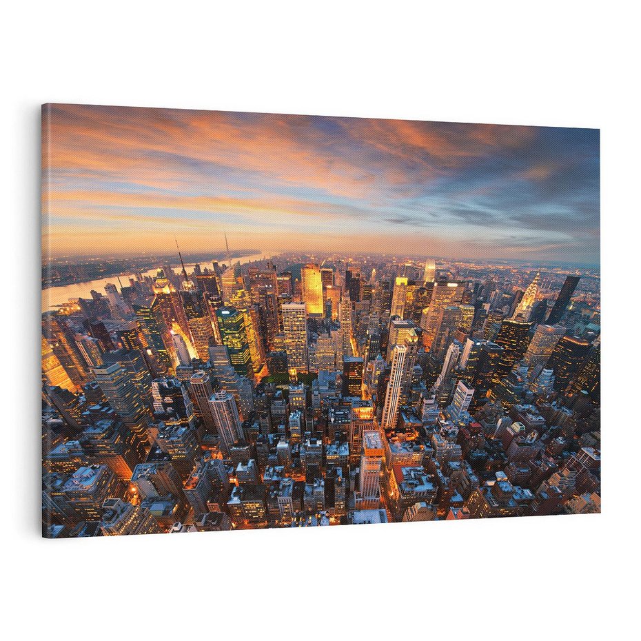 Obraz na płótnie 70x50 - Zachód słońca nad Nowym Jorkiem - New York, zachód