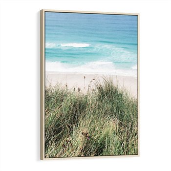 Obraz w ramie 80x120 - Harmonia Natury - widok z wydm, wydmy porośnięte trawami - rama drewno