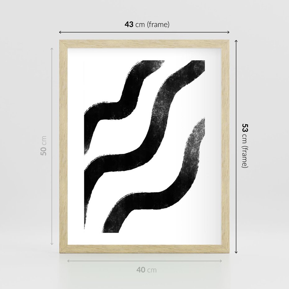 Plakat w ramie 40x50 - Wibracje Plam - abstrakcja, minimalizm - rama drewno