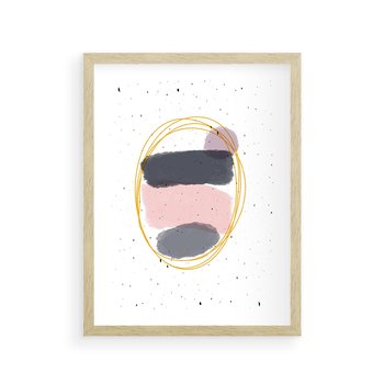 Plakat w ramie 40x50 - Migocące Odbicia - abstrakcyjna kompozycja, jak ręcznie malowana - rama drewno