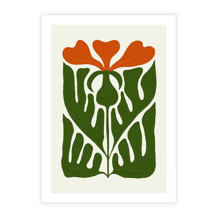 Plakat bez ramy 21x30 - Minimalistyczny Urok Kwiatu - kwiat, sztuka nowoczesna