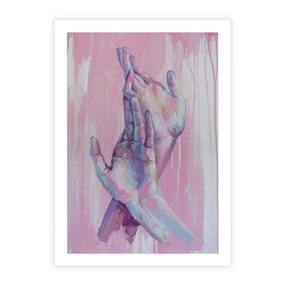 Plakat bez ramy 30x40 - Splecione - obraz olejny, pastelowe kolory