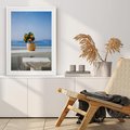 Plakat w ramie 50x70 - Uroki Santorini - Santorini, Grecja - rama biała