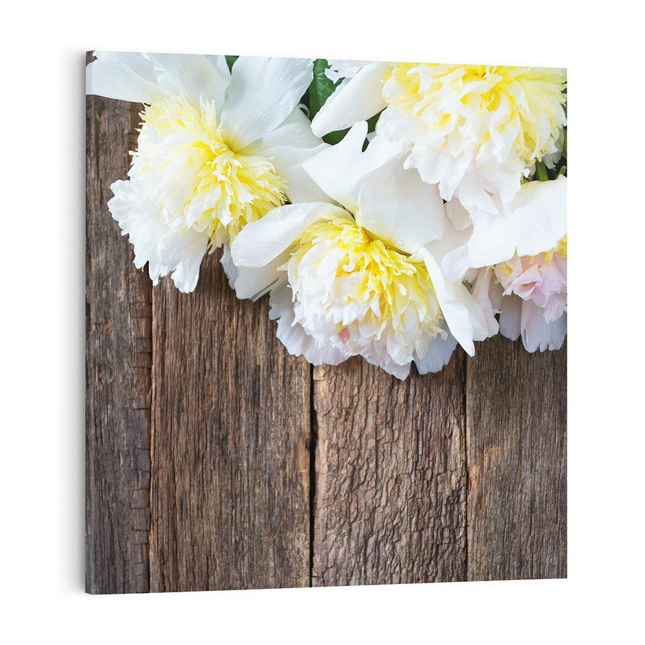 Obraz na płótnie 70x70 - Relaksująca Harmonia - kwiaty, spa