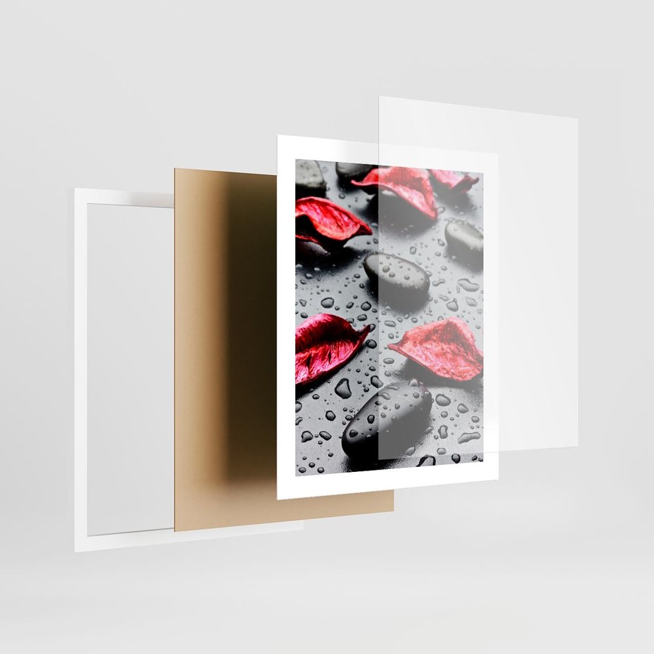 Plakat w ramie 40x50 - Spa wśród Natury - spa, kamienie - rama biała