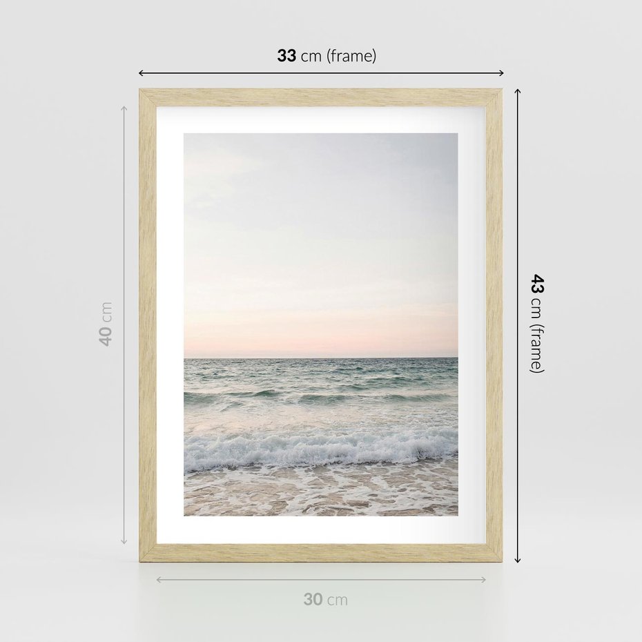 Plakat w ramie 30x40 - Morze i Fale - morze, fale - rama drewno
