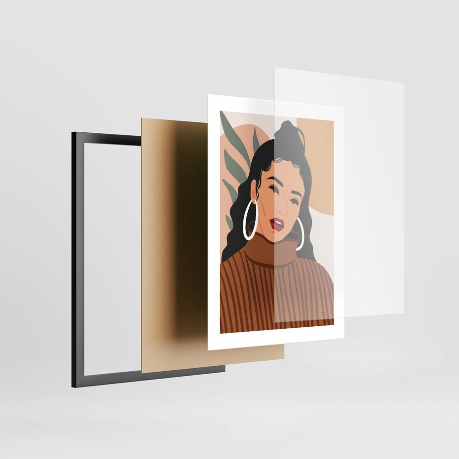 Plakat w ramie 30x40 - Kobiece Wibracje - nowoczesny plakat, styl retro - rama czarna