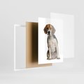 Plakat w ramie 50x70 - Wierność i radość - pies, piesek - rama biała