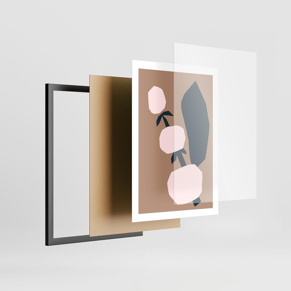 Plakat w ramie 50x70 - Harmonia Boho Ducha - abstrakcyjny obraz, plakat - rama czarna