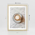 Plakat w ramie 30x40 - Kawa w Perfekcji - kawa w filiżance, cappuccino - rama drewno