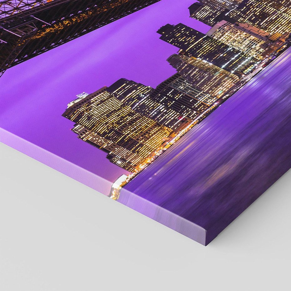 Obraz na płótnie 120x80 - Nocny Spacer po Moście Manhattan - most, Nowy Jork