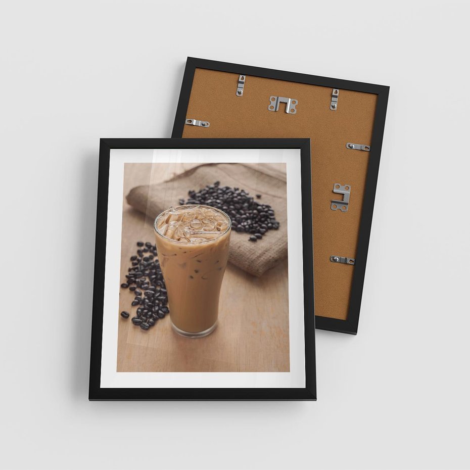 Plakat w ramie 40x50 - Kawa ice coffee: orzeźwiający napój - kawa, ice - rama czarna