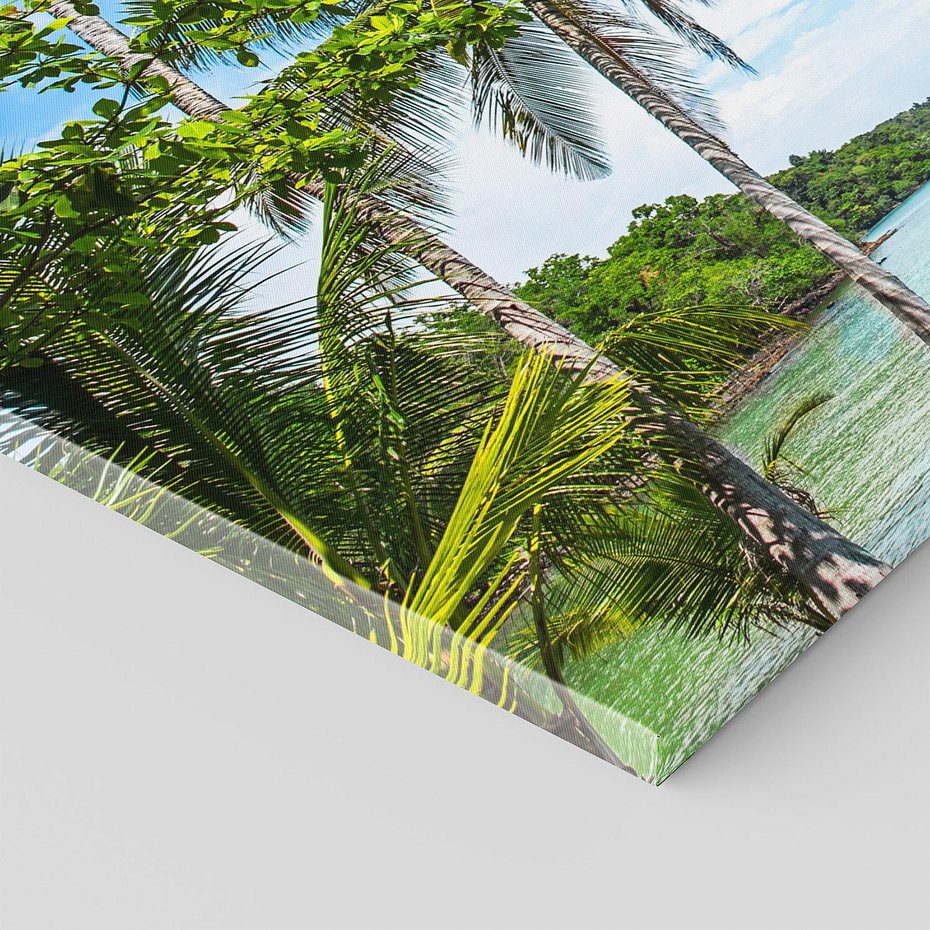 Obraz na płótnie 100x50 - Rajski wypoczynek - palmy, morze