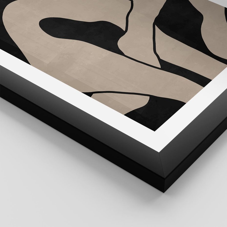 Plakat w ramie 30x40 - Nocne Pochłonięcia - abstrakcyjne linie, mroczny plakat - rama czarna