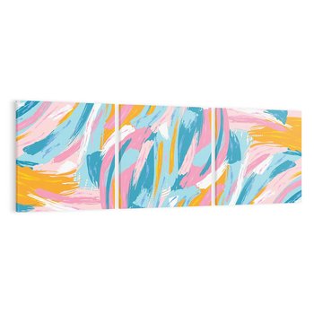 Obraz na płótnie 150x50 - Refleksje w krainie abstrakcji - abstrakcja, energiczne pociągnięcia pędzla