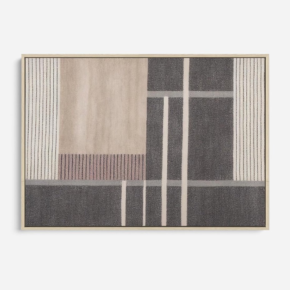 Obraz w ramie 120x80 - Harmonia skradzionych odcieni - symetryczne, geometryczne pasy - rama drewno