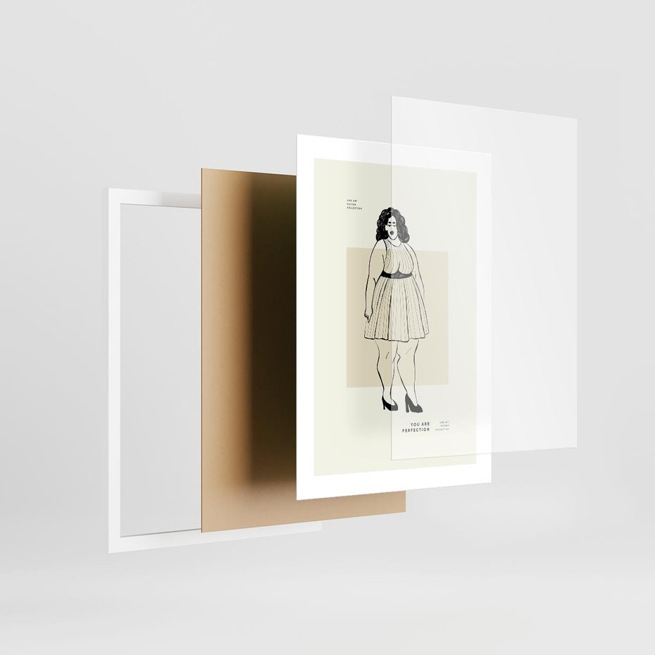 Plakat w ramie 30x40 - Ekspresja Wewnętrznych Emocji - kobieta, samoakceptacja - rama biała