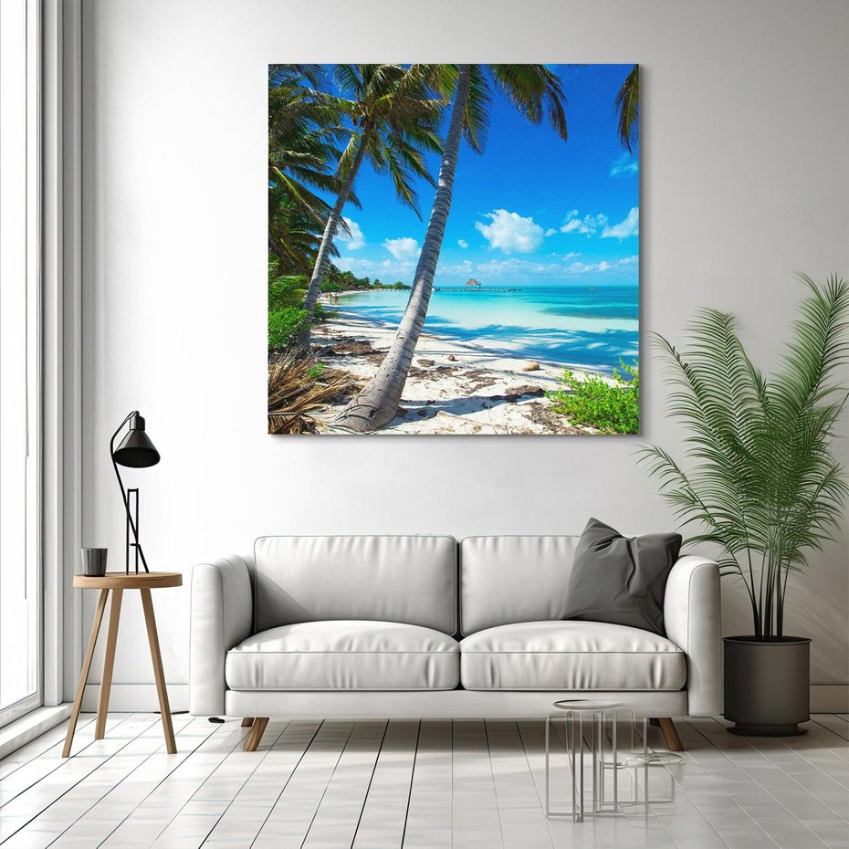 Obraz na płótnie 50x50 - Raj na Tropikalnej Wyspie - tropikalna, wyspa
