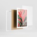 Zestaw obrazy w ramie 50x70 galeria - liście, tropikalne, bananowiec - rama biała
