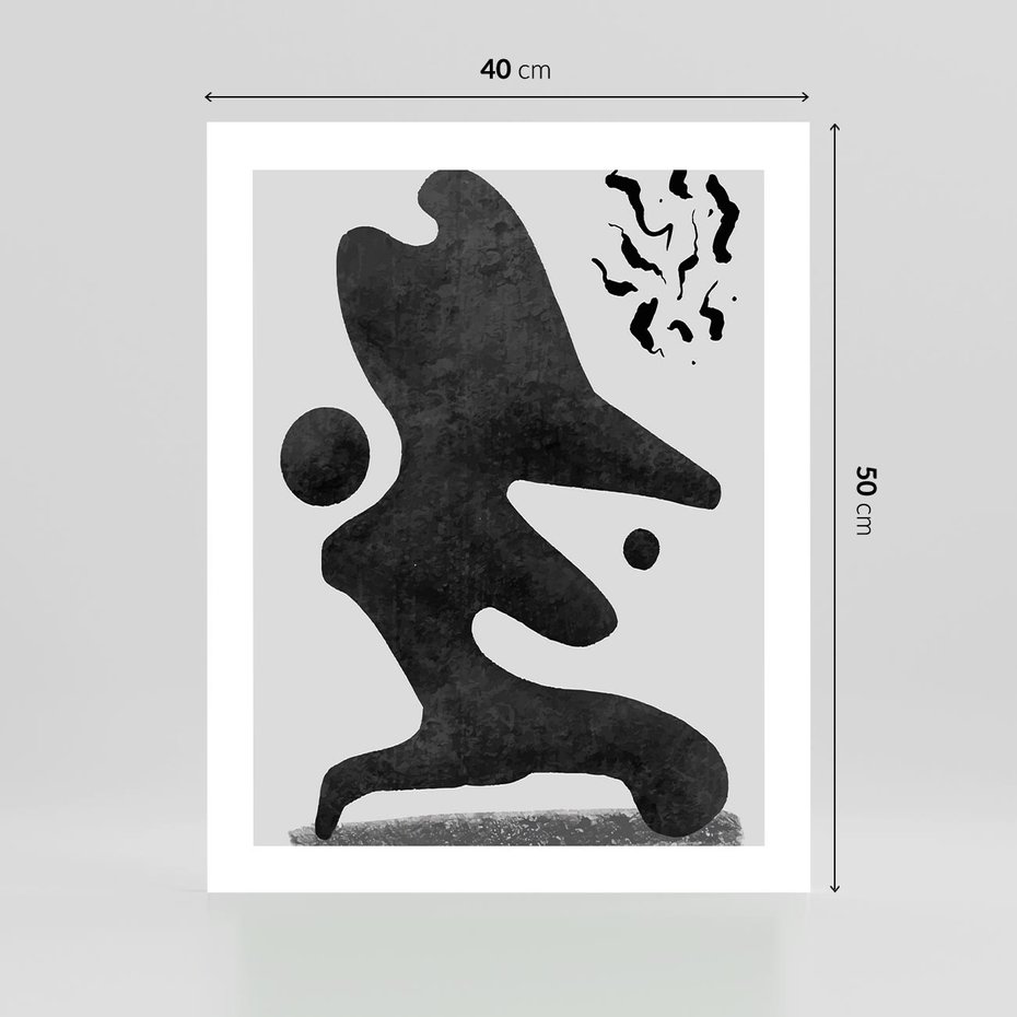 Plakat bez ramy 40x50 - Abstrakcja w Monochromii - nowoczesna grafika, abstrakcja