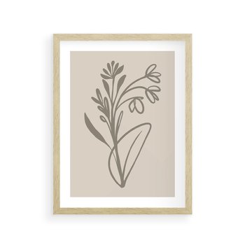 Plakat w ramie 40x50 - Kwiatowe Spektrum - nowoczesny plakat, subtelna sztuka - rama drewno