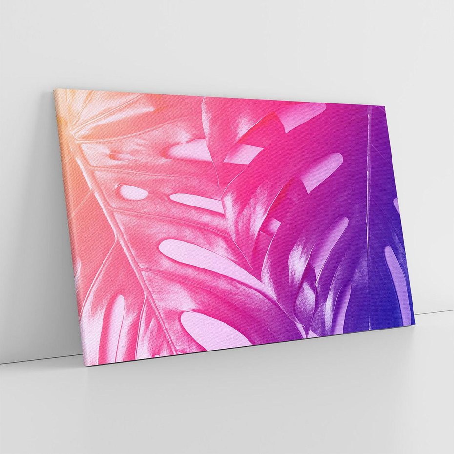 Obraz na płótnie 120x80 - Monstera Kwiaty Liście - monstera, kwiaty