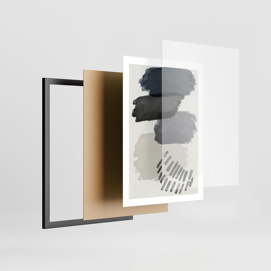 Plakat w ramie 50x70 - W Stylu Akwareli - nowoczesny plakat, abstrakcja - rama czarna