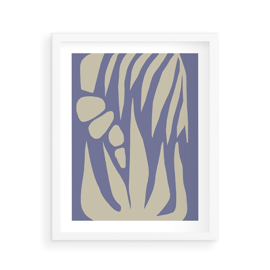 Plakat w ramie 40x50 - Kształty Niewidzialnych Granic - abstrakcyjna sztuka, skandynawski styl - rama biała