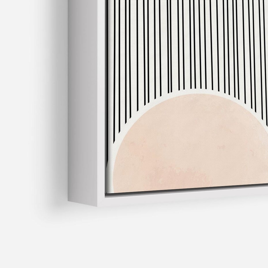 Obraz w ramie 80x80 - Przenikające Kształty - abstrkacyjna nowoczesna sztuka, koła okręgi - rama biała