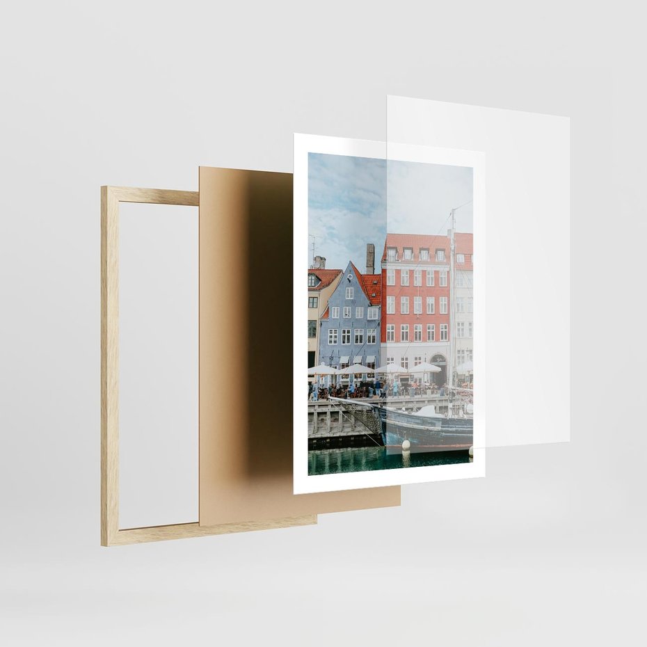 Plakat w ramie 50x70 - Miejska Dynamika - Dania, Kopehaga - rama drewno